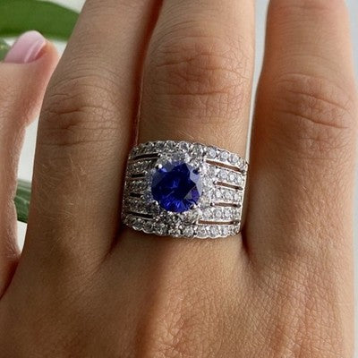 925 Sterling Silver CZ Ring Size 10