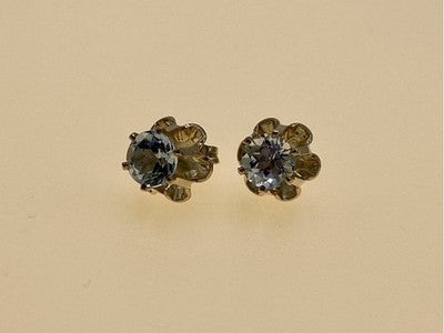 925 Sterling Silver Blue Spinel Stud Earrings
