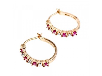 925 Sterling Silver Gold Plated Spinel Earrings
