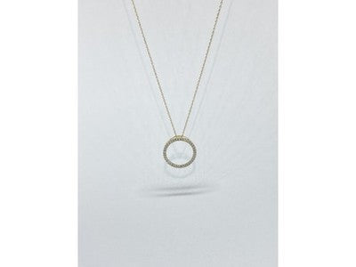 14K Yellow Gold Diamonds Chain With Pendant
