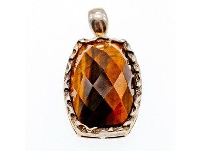 925 Sterling Silver Tiger'S EYE Pendant