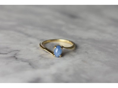 10K Yellow Gold Star Sapphire Ring Size 5.5
