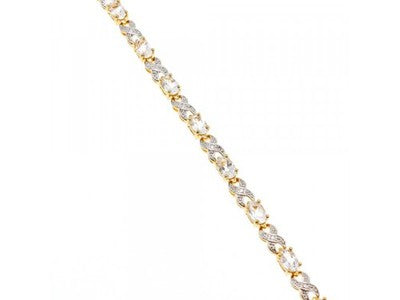 925 Sterling Silver Gold Plated Aquamarine Bracelet