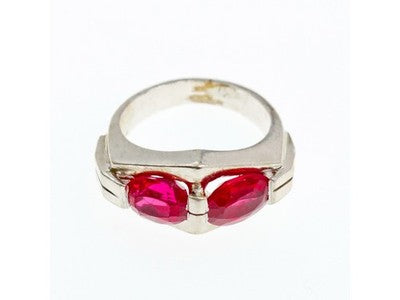 925 Sterling Silver Pink Spinel Ring Size 5.5