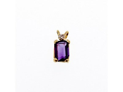 14K Yellow Gold Tourmaline & Diamond Pendant
