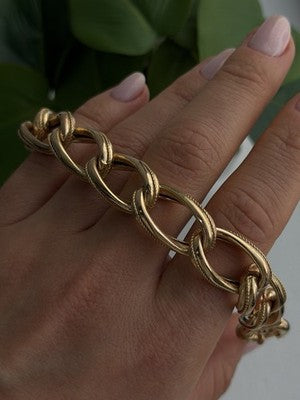 Clover Italy 925 Sterling Silver Gold Plated Bracelet 7.5