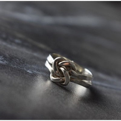 925 Sterling Silver "Knot" Double Ring Size 8