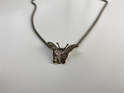 925 Sterling Silver Gold Plated Haliotis Butterfly Chain With Pendant