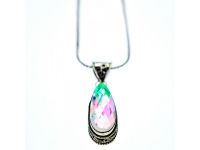 925 Sterling Silver Jewelry Glass Chain with Pendant