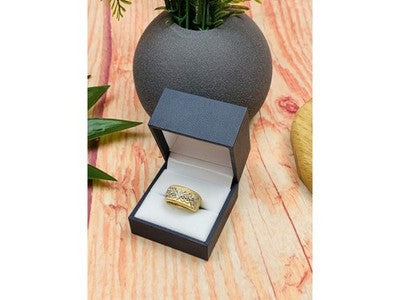 925 Sterling Silver Gold Plated CZ Ring Size 7