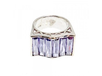 925 Sterling Silver Purple Tourmaline Ring Size 6