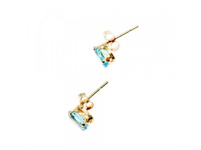 14K YELLOW GOLD TOPAZ STUD EARRINGS