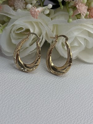 Elegant 925 Sterling Silver Gold Plated Earrings Length 1 Inch
