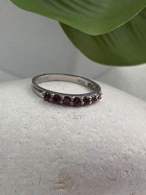 925 Sterling Silver Spinel Ring Size 8
