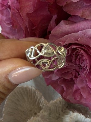 Deb Guyot 925 Sterling Silver White Topaz Band Ring Size 7