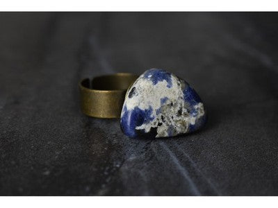 Designer's Ring with Sodalite Size 7.5