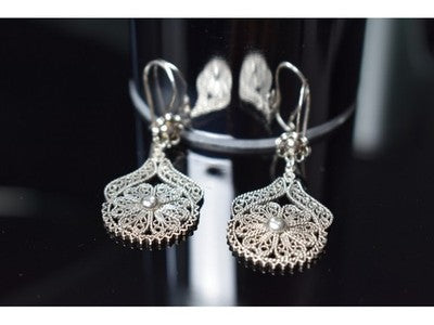 925 Sterling Silver "Lace Flowers" Earrings Turkey