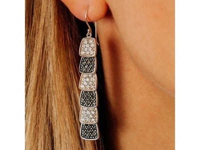 925 Sterling Silver CZ & Marcasites Earrings