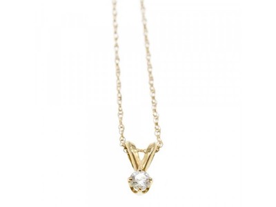 10K Yellow Gold Diamond Chain with Pendant