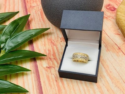 925 Sterling Silver Gold Plated CZ Ring Size 7