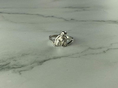 925 Sterling Silver "Monkey With a Child" Ring Size 7.5