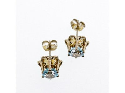 925 Sterling Silver Blue Spinel Stud Earrings