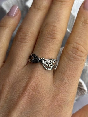 Dragonfly 925 Sterling Silver Ring Size 9