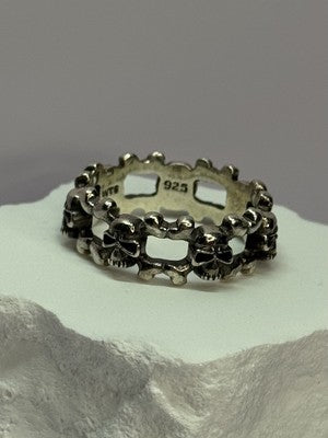 925 Sterling Silver Skull Ring Size 10.5