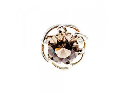 925 Sterling Silver Brown Tourmaline Ring Size 6.5