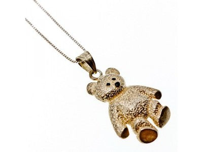 925 Sterling Silver "Bear" Chain With Pendant Italy