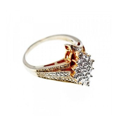 925 Sterling Silver Gold Plated CZ Ring Size 10