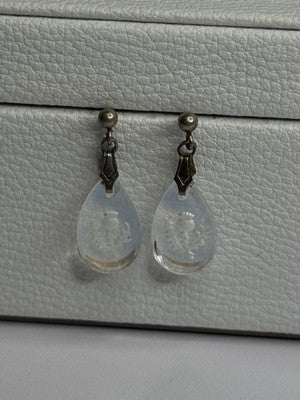 Aurora Borealis Teardrop 925 Sterling Silver Earrings Length 1 Inch