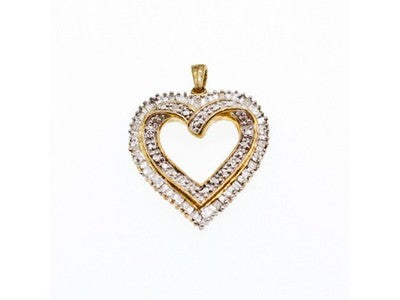 925 Sterling Silver Gold Plated "Heart" Pendant
