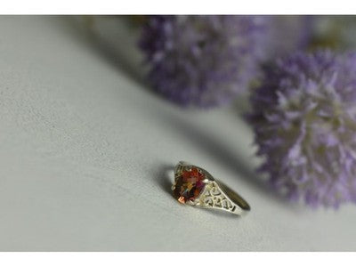 925 Sterling Silver Pink Spinel Ring Size 8