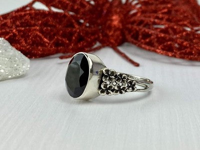 925 Sterling Silver Black Onyx Ring Size 11.75