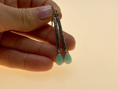 925 Sterling Silver Turquoise Agate Earrings