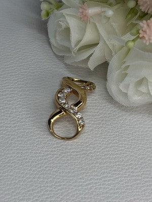 925 Sterling Silver Gold Plated CZ Pendant Length 1.20 Inch