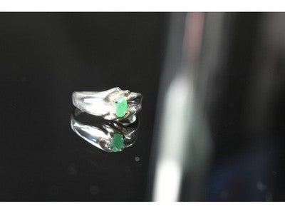 925 Sterling Silver Emerald Ring Size 9.5