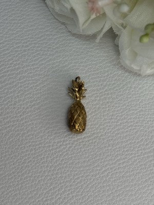 14K Yellow Gold Pineapple Pendant Length 0.85