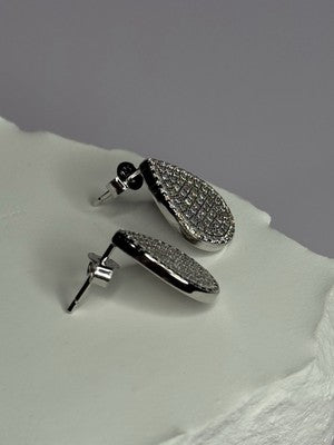 925 Sterling Silver Drop CZ Earrings Length 0.65 Inch