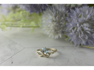 Vintage 925 Sterling Silver Blue Spinel Ring Size 8