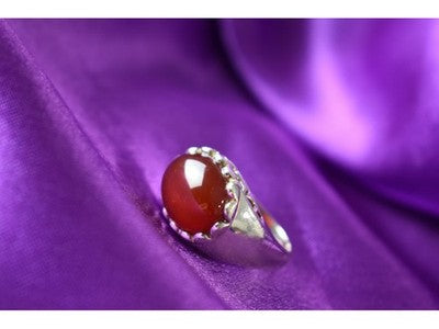 925 Sterling Silver Carnelian Ring Size 6.5