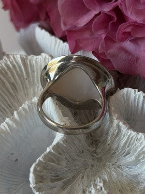 925 Sterling Silver Abalone Ring Size 10