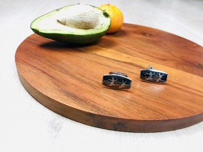 Men's Vintage 925 Siam Sterling Silver Cufflinks