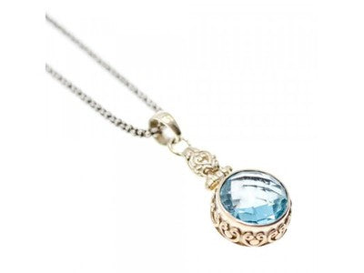 925 Sterling Silver Blue Spinel Chain With Pendant