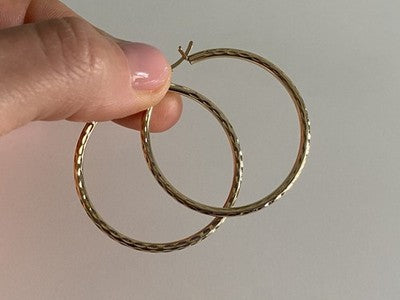 925 Sterling Silver Gold Plated Hoop Earrings