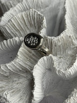 Unique Design 925 Sterling Silver Cz Ring Size 8