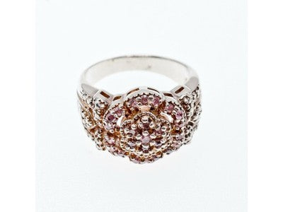 925 Sterling Silver Morganite Ring Size 10.25