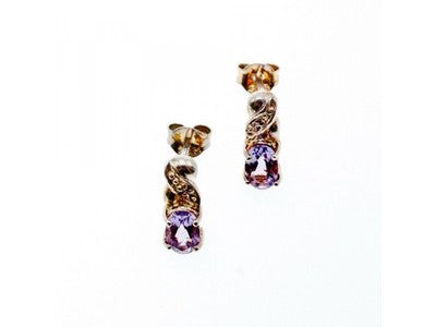 925 Sterling Silver Purple Iolite Stud Earrings