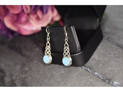 925 Sterling Silver Larimar Earrings